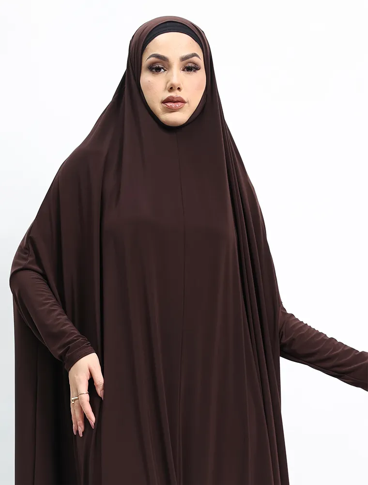 Brown Jersey Jilbab